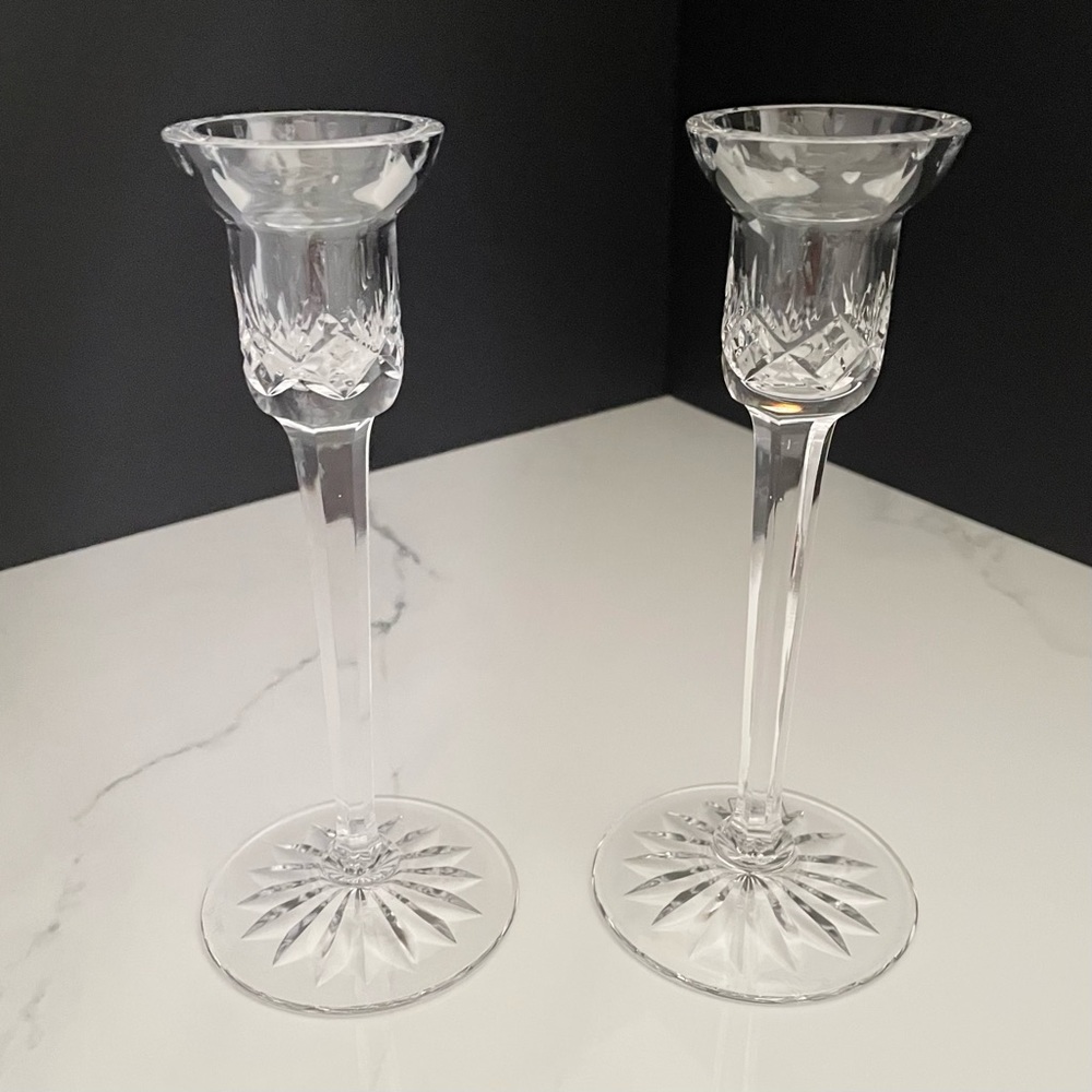 SET of 2 Crystal Candle Holders by Miller Rogaska